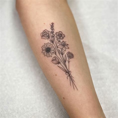 flower bouquet tattoo 2