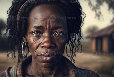 Portrait of tired mature black woman, 24086518 Stock Photo at Vecteezy