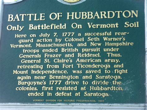 Battle of Hubbardton • American Revolutionary War