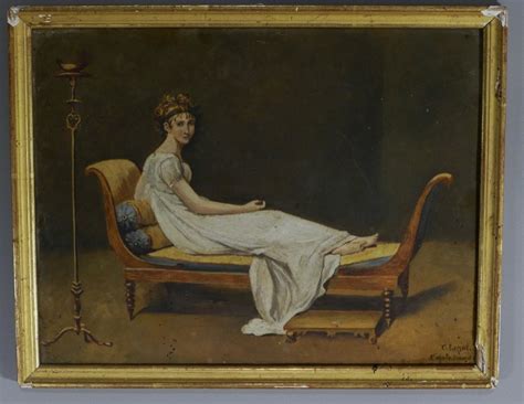 Proantic: Madame De Recamier d'Après David, Huile Sur Carton Fin XIX è