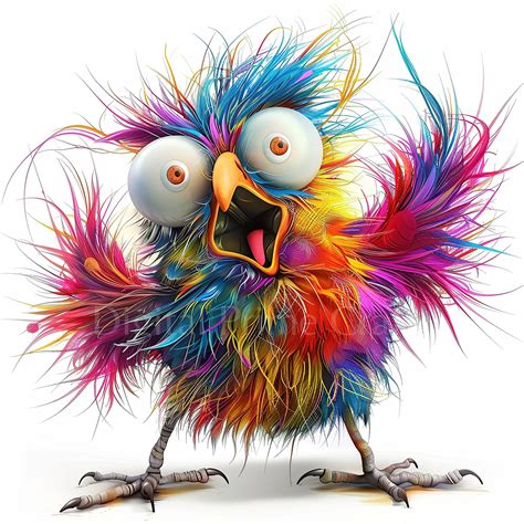 10 Crazy Colorful Bird Clipart, Funny Bird Clipart, High Quality Jpgs