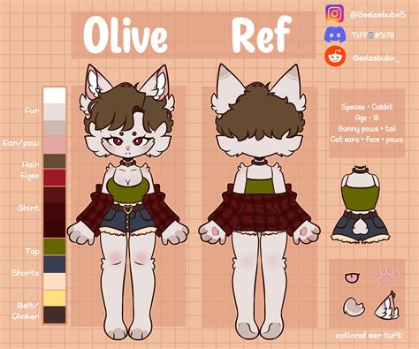 Finally finished the ref sheet for my oc Olive! : r/furry