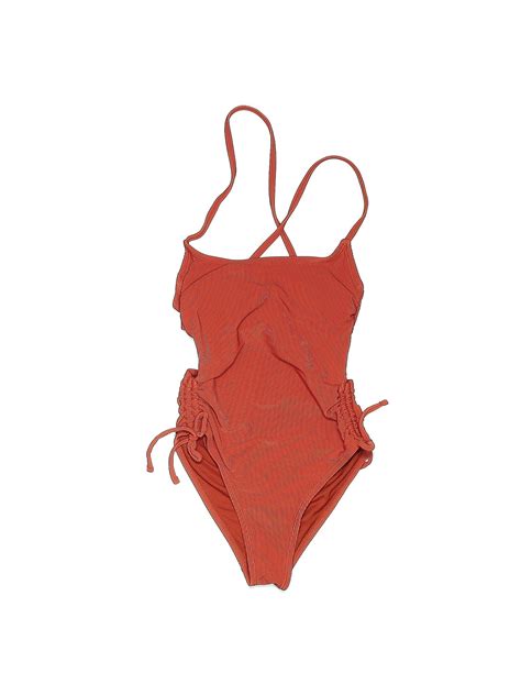 Xhilaration Solid Burnt Orange Red One Piece Swimsuit Size XS - 42% off