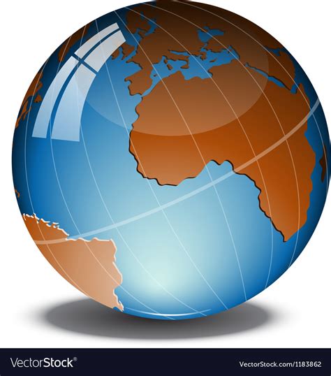 Globe on a tilt Royalty Free Vector Image - VectorStock