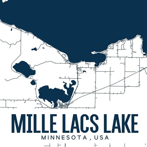 Mille Lacs Lake Printable Map Mille Lacs Lake Poster Mille - Etsy