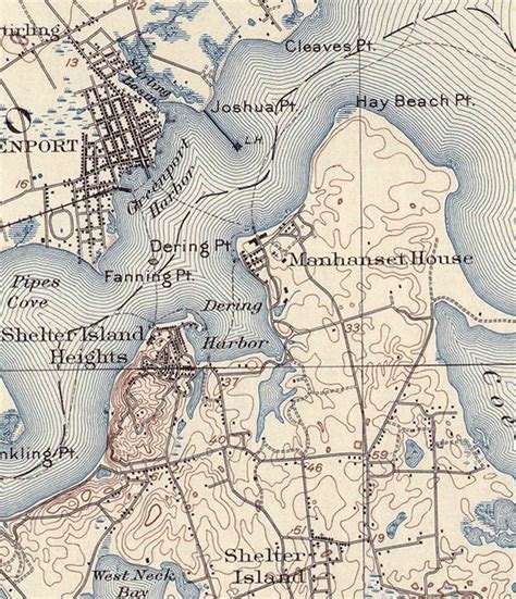 Shelter Island 1904 Long Island New York Map USGS Old Topo - Etsy