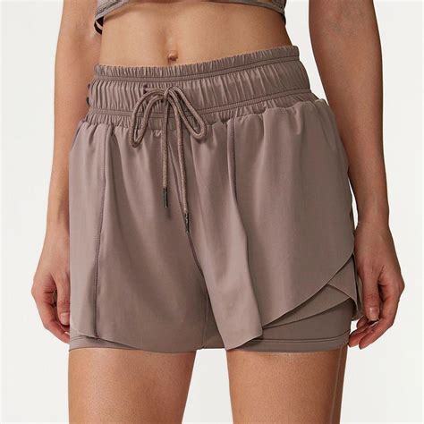 Women's Yoga Loose Fit Drawstring Shorts with Two-Piece Design - inPACE ...