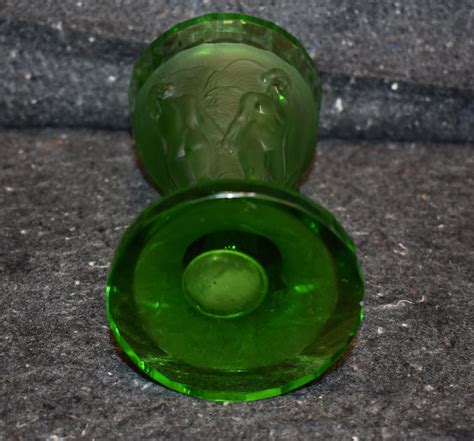 Art Deco Czech Ingrid Glass Line Nude Female Art Vase at 1stDibs