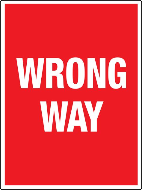 Red Wrong Way Sign