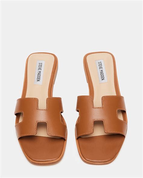 HADYN Cognac Leather Sandal | Women's Designer Sandals – Steve Madden
