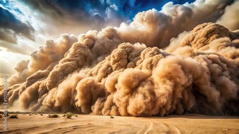 extreme close  massive sandstorm  towering clouds  dust