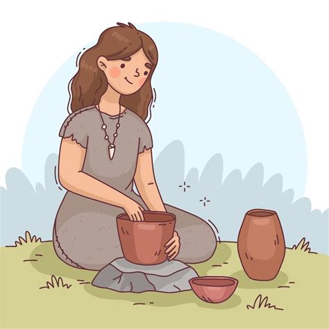 Premium Vector | Hand drawn neolithic illustration