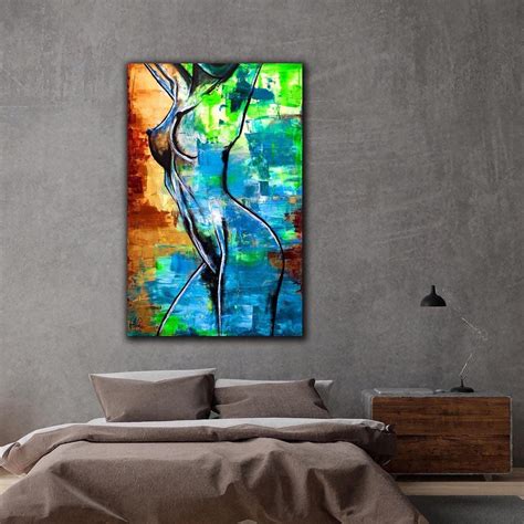 woman body painting original canvas nudes art abstract naked woman art