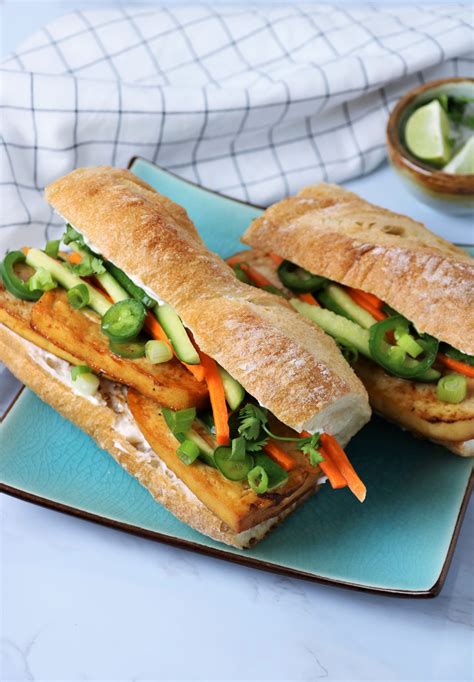 tofu bahn mi sandwich recipe rooty fruity vegan