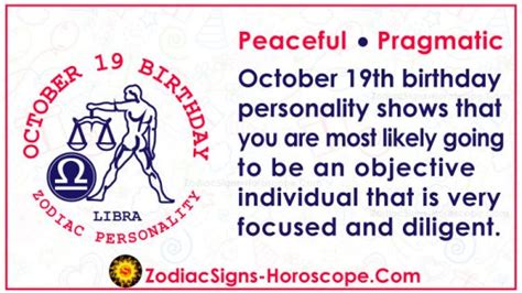 October 19 Zodiac (Libra) Horoscope Birthday Personality and Lucky Things