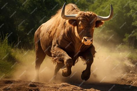 Premium AI Image | Running bull in the wild