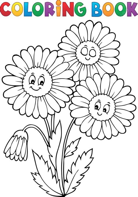 Coloring Book Daisy Flower Image 1 Summer Clipart Nature Vector, Flower