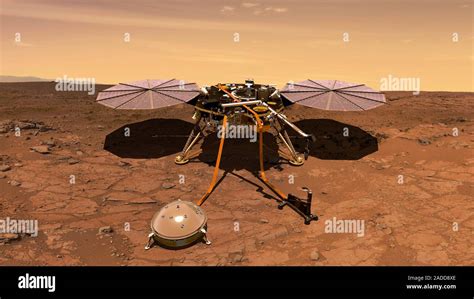 insight lander  mars illustration  nasas insight lander