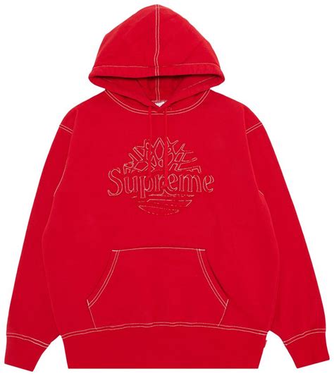 buy supreme  timberland hooded sweatshirt red sssw red goat
