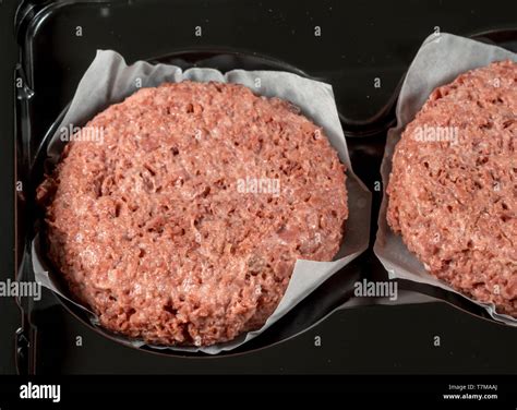 close   plant based burger patties  cooking stock photo alamy