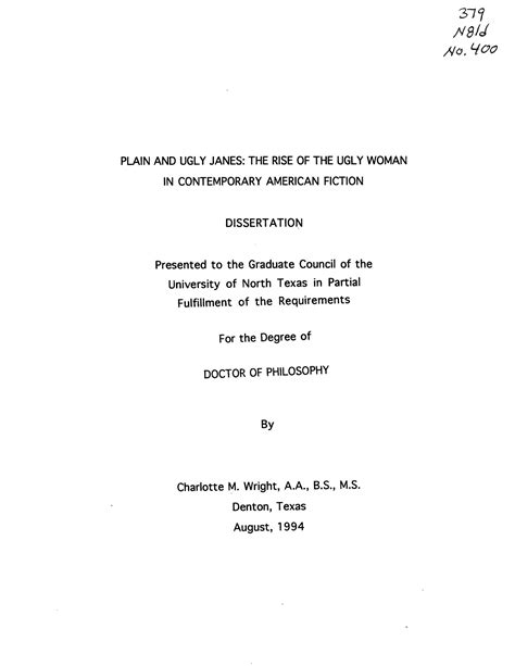 Plain and Ugly Janes: the Rise of the Ugly Woman in Contemporary