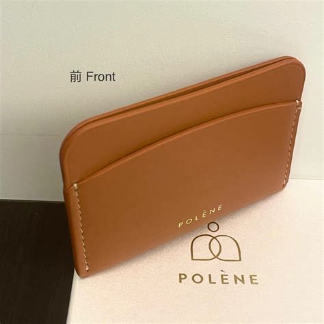 全新連盒全皮 Polene Polène Plain Logo Card Holder (原價 €60/ ard $520), 女裝, 手袋及 ...