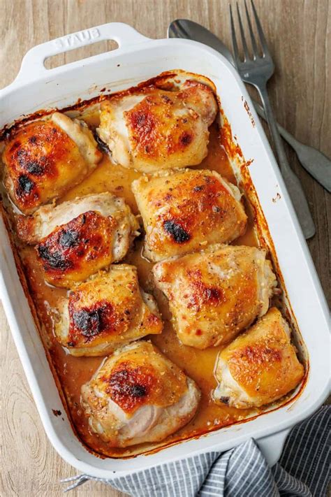 Baked Honey Mustard Chicken Thighs - NatashasKitchen.com