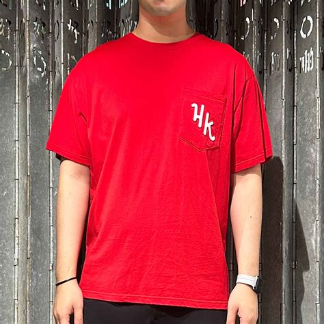 HK Logo Oversized Pocket T-shirt, Red – Goods of Desire