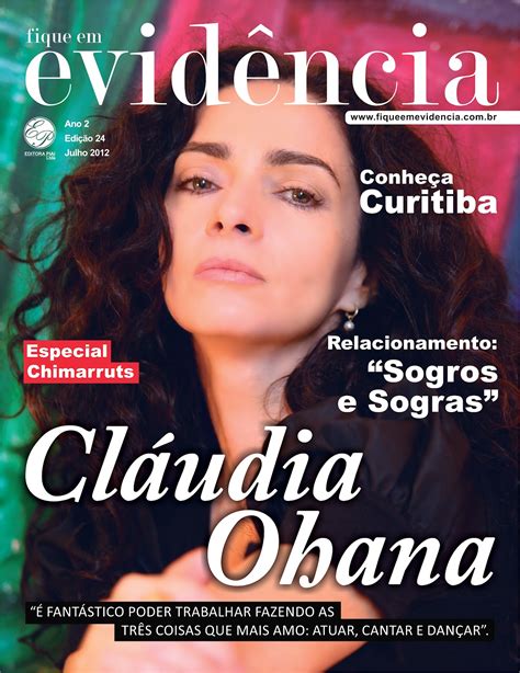 Oh!Ohana: Cláudia Ohana é a estrela da capa da Revista fique em EVIDÊNCIA
