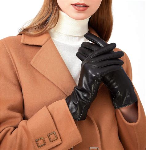 ZLUXURQ Luxury Italian Soft Leather Gloves for Women - Genuine ...
