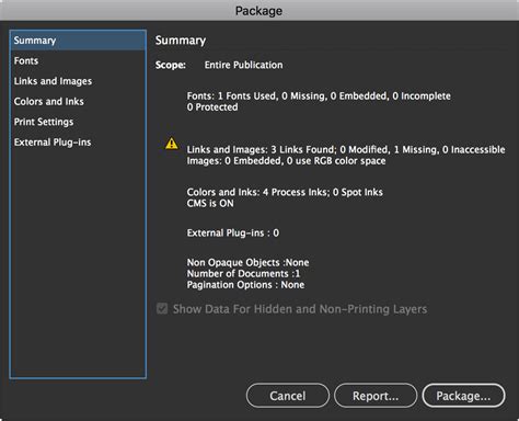 how to package an indesign file