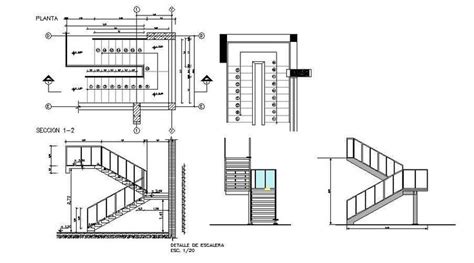 Stair Section Plan In AutoCAD File