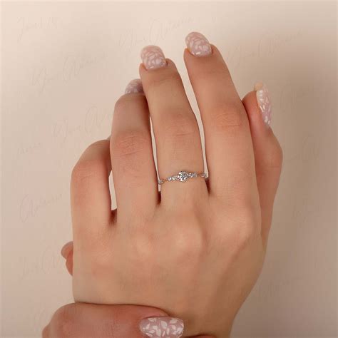 Dainty & elegant 14k rose gold diamond promise ring for her – YourAsteria