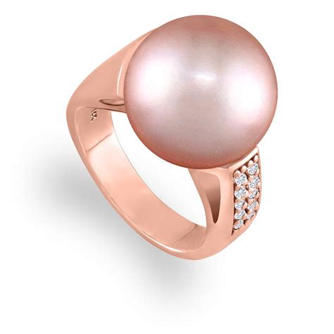 Pink Freshwater Pearl Ring – 14k Rose Gold Pearl Ring – Na Hoku