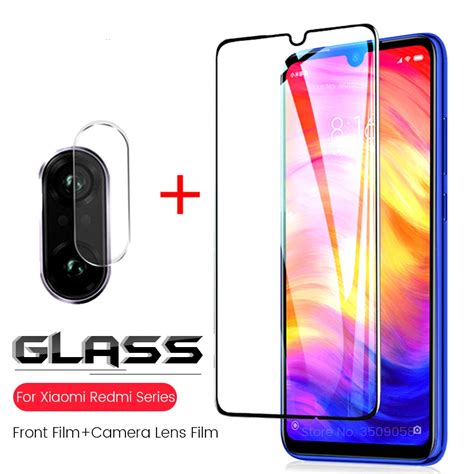 2 in 1 camera lens film redmi note 7 glass screen protector tempered ...