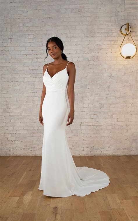 Sexy Column Sheath Wedding Dress with Spaghetti Straps