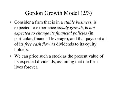 stock valuation gordon growth model powerpoint