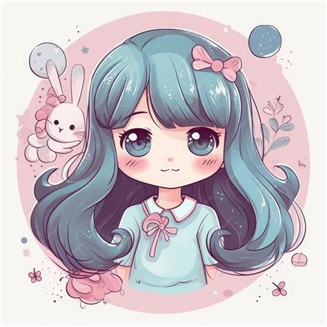 Premium Photo | A cute anime girl kawaiistyle cartoon anime style girl