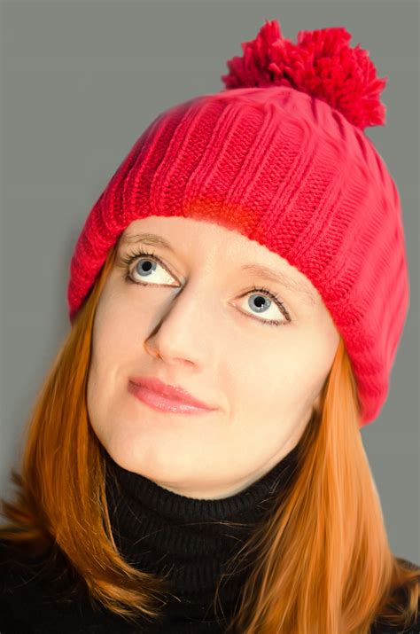 woman  red hat  stock photo public domain pictures