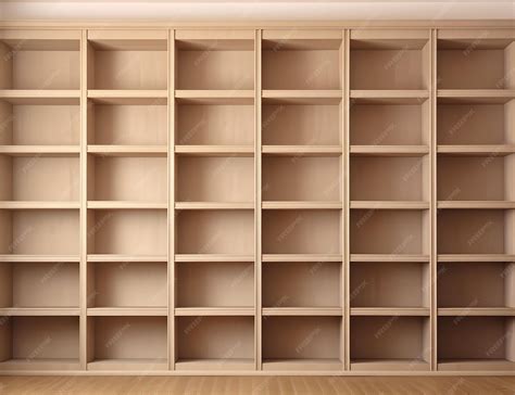Premium AI Image | Empty wooden shelves in a modern interior