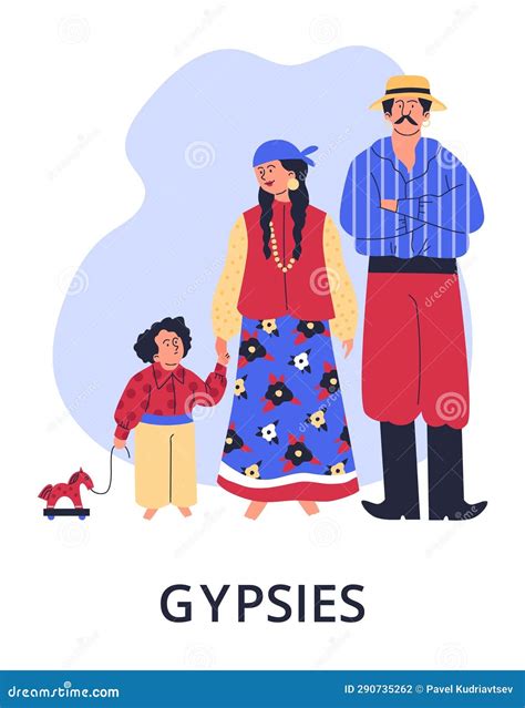 Traditional Gypsies Dancing Vector Illustration | CartoonDealer.com