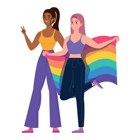 interracial lesbians couple 11264486 Vector Art at Vecteezy