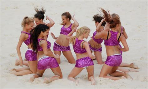 Cheerleaders Dancing Beach Stock Photos - Free & Royalty-Free Stock