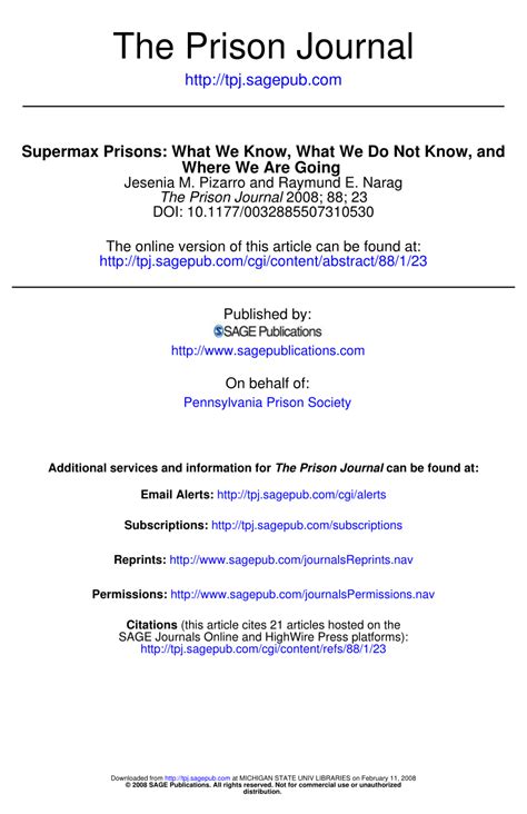 (PDF) Supermax Prisons