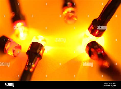 close   blinking led bulbs stock photo alamy