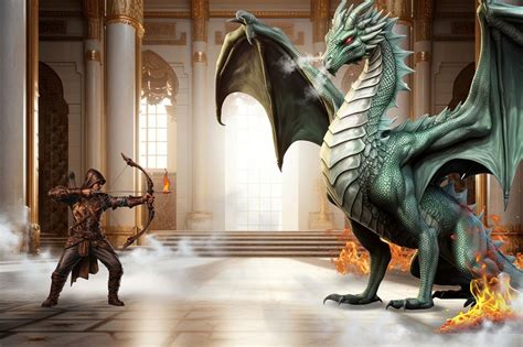 Knight fighting dragon fantasy remix | Free Photo Illustration - rawpixel