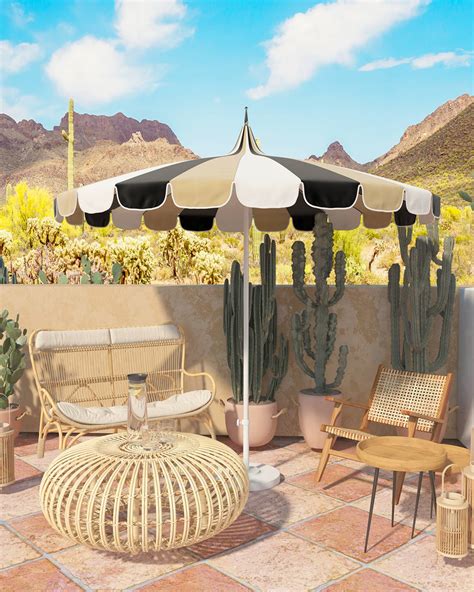 California Umbrella Three-Tone 8.5' Pagoda Series Patio Umbrella | Horchow
