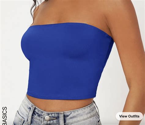 shein usa cropped tube top top outfits crop tops women