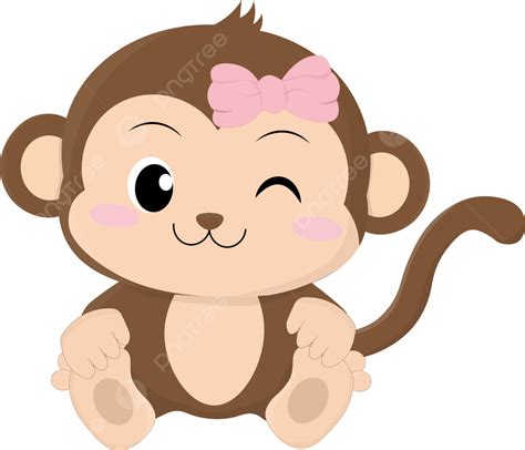 Monkey Cute, Monkey Sticker, Monkey Lover, Monkey Girl PNG and Vector ...