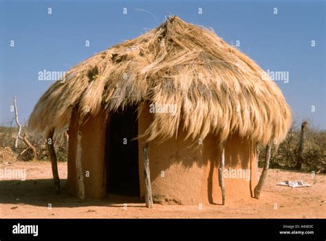 open mud hut stock photo alamy